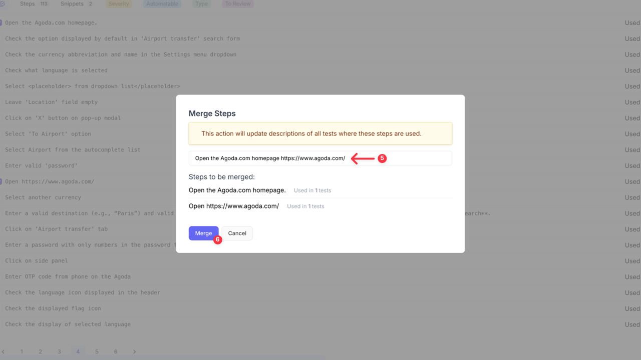 Testomat.io - Merge Steps