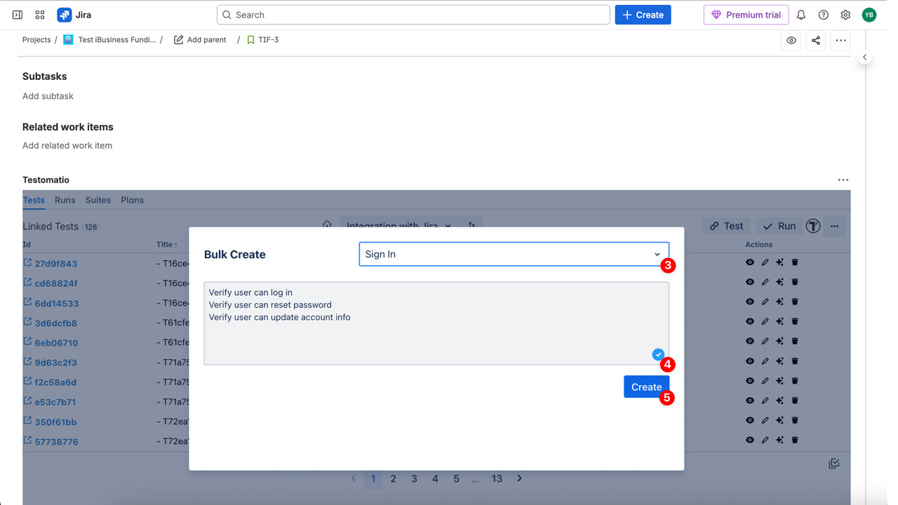 create multiple tests